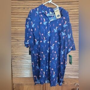Tipsy Elves NWT Mens Fin Riding Founding Father Patriotic Button Down Shirt 3XL